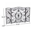 Benjara Fireplace Screen- Scrollwork Mesh Design- Iron w Black- Silver Finish