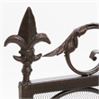 Benjara Fireplace Screen- Scrollwork Design- Iron- 45x35 Black- Gold Finish