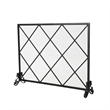 Benjara Fireplace Screen- Classic Diamond Shape with Mesh- 41x32 Black Finish