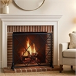 Benjara Fireplace Screen- Classic Diamond Shape with Mesh- 41x32 Black Finish