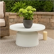 Benjara Ricca Plant Stand Table- White Metal- Round 29