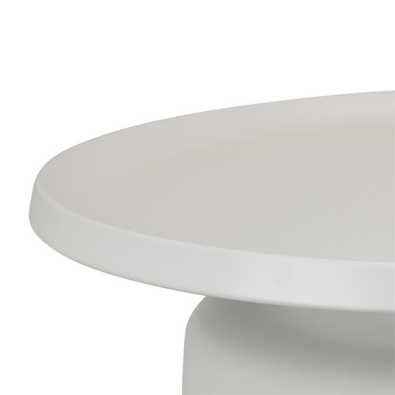Benjara Ricca Plant Stand Table- White Metal- Round 29