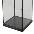 Benjara Laila Lantern- Black Metal- Glass Panels- Square Base- 20