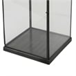 Benjara Laila Lantern- Black Metal- Glass Panels- Square Base- 18