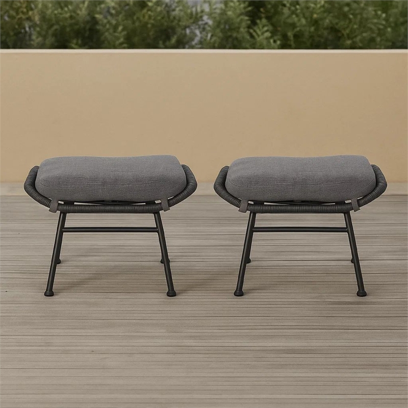 Benjara Margo Outdoor Ottoman Set of 2- 24