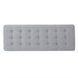 Benjara Gisa Ottoman Bench- Light Gray Fabric Tufted Seat- Brown Wood- 44 Inch