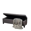 Benjara Nira Storage Ottoman Bench- Button Tufted Dark Gray Fabric- 51 Inch
