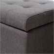 Benjara Nira Storage Ottoman Bench- Button Tufted Dark Gray Fabric- 51 Inch