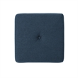 Benjara Liasa Ottoman- Cube Shape- Navy Blue Fabric- Plush Cushion- 17 Inch