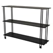 Benjara Rasha 3 Tier Storage Rack Rack- Spacious Shelves- Black Metal- 44 Inch