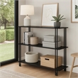Benjara Rasha 3 Tier Storage Rack Rack- Spacious Shelves- Black Metal- 44 Inch