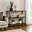 Benjara Rasha 3 Tier Storage Rack Rack- Spacious Shelves- Black Metal- 44 Inch