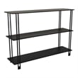 Benjara Rasha 3 Tier Storage Rack Rack- Spacious Shelves- Black Metal- 44 Inch