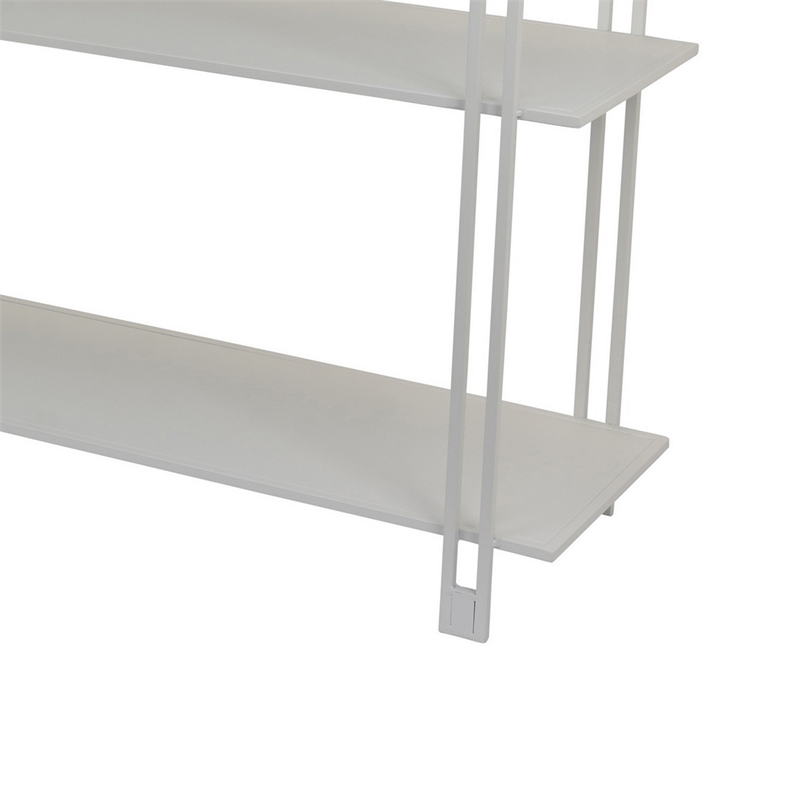 Benjara Rasha 3 Tier Storage Rack Rack- Spacious Shelves- White Metal- 44 Inch