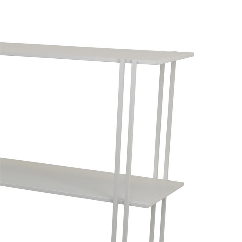 Benjara Rasha 3 Tier Storage Rack Rack- Spacious Shelves- White Metal- 44 Inch
