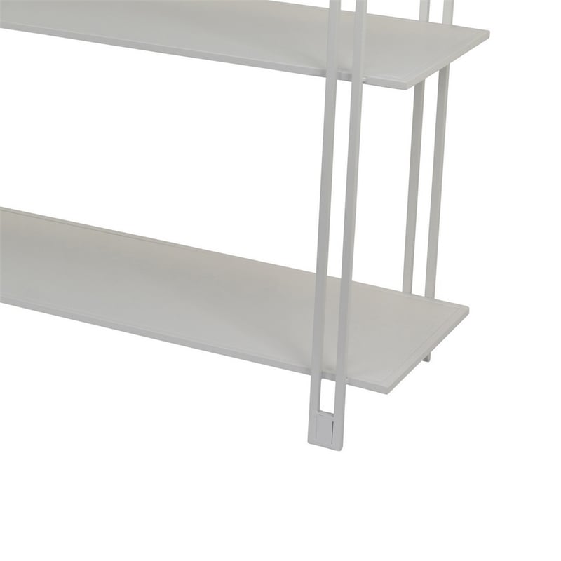 Benjara Rasha 3 Tier Storage Rack Rack- Spacious Shelves- White Metal- 44 Inch