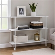 Benjara Rasha 3 Tier Storage Rack Rack- Spacious Shelves- White Metal- 44 Inch