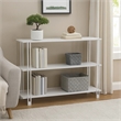 Benjara Rasha 3 Tier Storage Rack Rack- Spacious Shelves- White Metal- 44 Inch