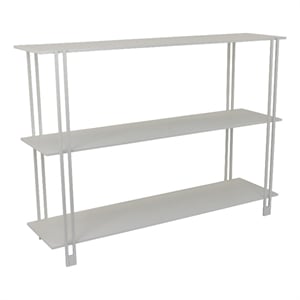 Benjara Rasha 3 Tier Storage Rack Rack- Spacious Shelves- White Metal- 44 Inch