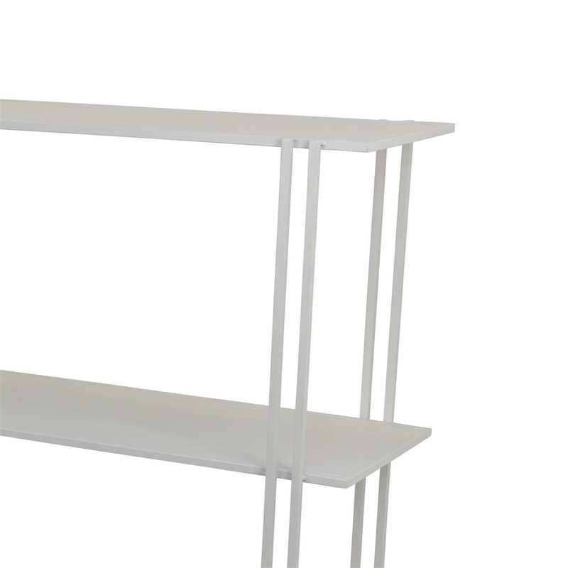 Benjara Rasha 3 Tier Storage Rack Rack- Spacious Shelves- White Metal- 44 Inch