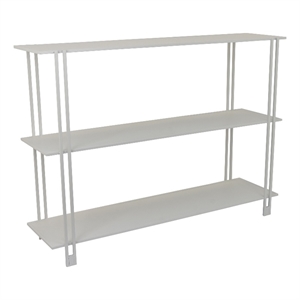 Benjara Rasha 3 Tier Storage Rack Rack- Spacious Shelves- White Metal- 44 Inch