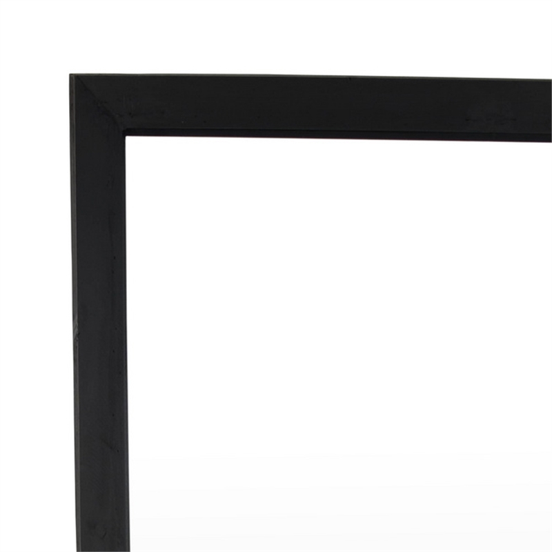 Benjara Wall-Mounted Mirror with Tall Rectangular Frame- 24 x 71- Black Metal