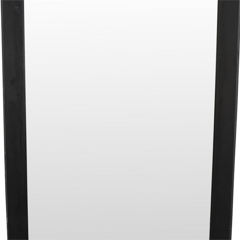Benjara Wall-Mounted Mirror with Tall Rectangular Frame- 24 x 71- Black Metal