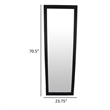 Benjara Wall-Mounted Mirror with Tall Rectangular Frame- 24 x 71- Black Metal