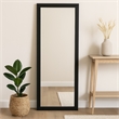 Benjara Wall-Mounted Mirror with Tall Rectangular Frame- 24 x 71- Black Metal