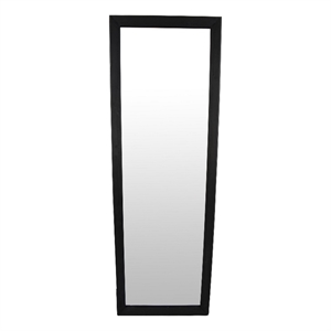 Benjara Wall-Mounted Mirror with Tall Rectangular Frame- 24 x 71- Black Metal