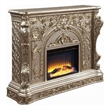 Benjara Mas LED Electric Fireplace- Touch Panel- 69 Inch- Classic Silver Resin