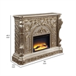 Benjara Mas LED Electric Fireplace- Touch Panel- 69 Inch- Classic Silver Resin