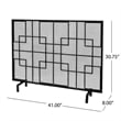 Benjara 31x41 Fireplace Screen with Mesh- Contemporary Design- Black- Silver