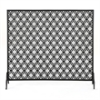 Benjara 35x39 Fireplace Screen- Flower Design- Classic Matte Black Iron Finish