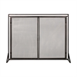 Benjara 31x40 Fireplace Screen- 2 Door Diamond Mesh Design- Black Bronze Iron