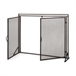 Benjara 31x40 Fireplace Screen- 2 Door Diamond Mesh Design- Black Bronze Iron