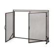 Benjara 31x40 Fireplace Screen- 2 Door Diamond Mesh Design- Black Bronze Iron