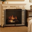 Benjara 31x40 Fireplace Screen- 2 Door Diamond Mesh Design- Black Bronze Iron