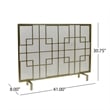 Benjara 31x41 Fireplace Screen- Overlapping Square Design- Classic Gold Iron