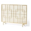 Benjara 31x41 Fireplace Screen- Overlapping Square Design- Classic Gold Iron