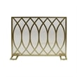Benjara 30x40 Fireplace Screen- Overlapping Round Lens Design- Gold Iron
