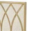 Benjara 30x40 Fireplace Screen- Overlapping Round Lens Design- Gold Iron