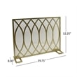 Benjara 30x40 Fireplace Screen- Overlapping Round Lens Design- Gold Iron