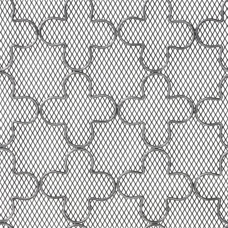 Benjara 30x41 Fireplace Screen- Classic Clover Trellis Pattern- Black Iron