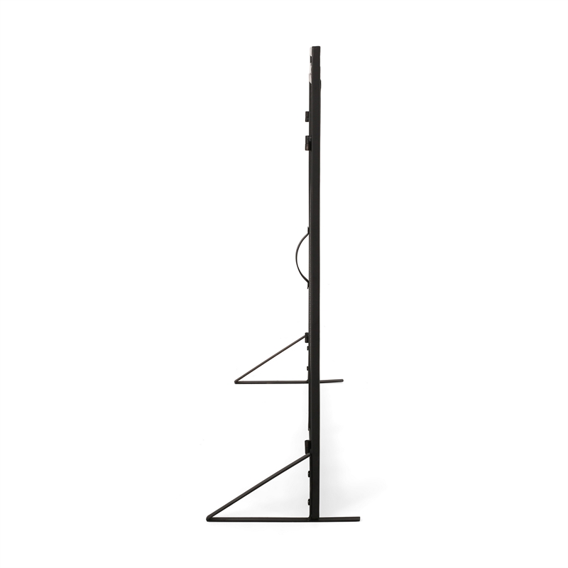 Benjara Fireplace Screen- 2 Doors- Open Diamond Mesh Design- Matte Black Iron