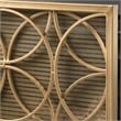 Benjara Gold Fireplace Screen- Single Panel Overlapping Circle Design- 41x31