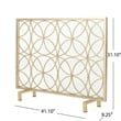 Benjara Gold Fireplace Screen- Single Panel Overlapping Circle Design- 41x31