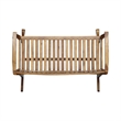 Benjara Outdoor Rocking Loveseat Bench- 50 Inch- Natural Brown Acacia Wood
