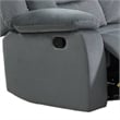 Benjara Niko Manual Recliner Loveseat- Light Gray Velvet- Solid Wood- 60 Inch