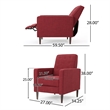 Benjara Dupe Manual Reclining Chair- Button Tufted Design- Red Polyester